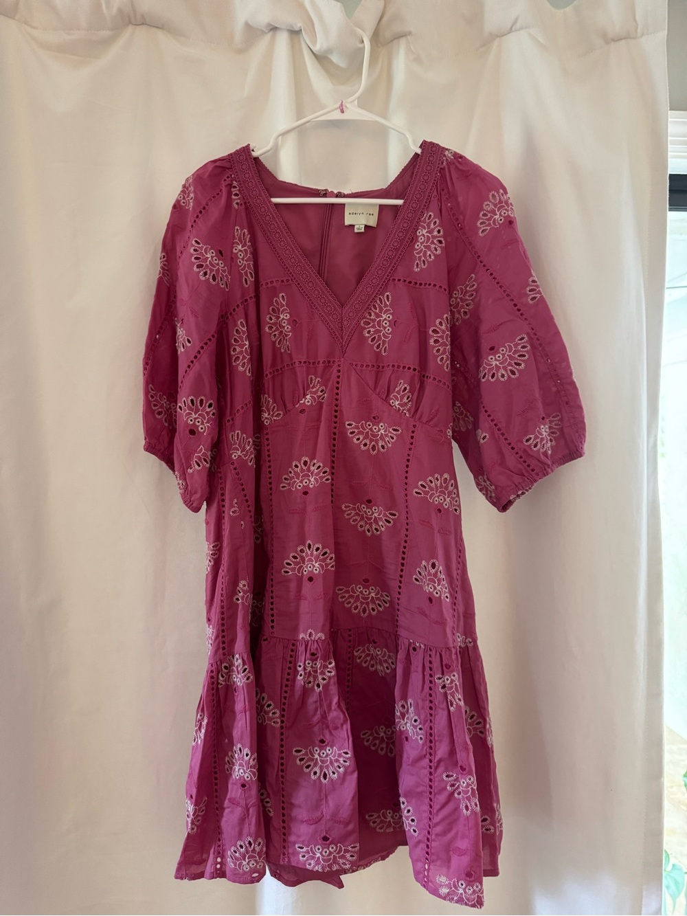 Adelyn Rae Pink Eyelet Dress